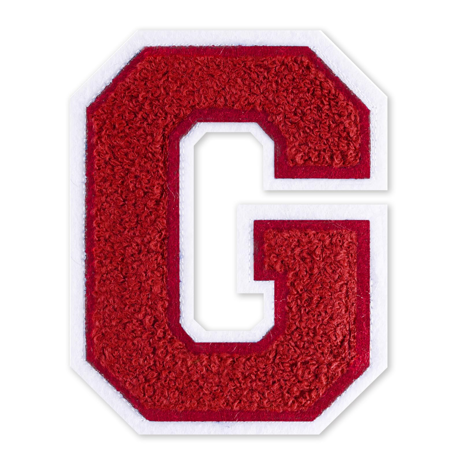 QianSiLi 6.0 Inch Chenille Iron On Letters for Clothes Varsity Letter Patches Embroidered Patch Iron On Patches for Clothing Jacket/Hoodie/Varsity (Red,G) — image 1