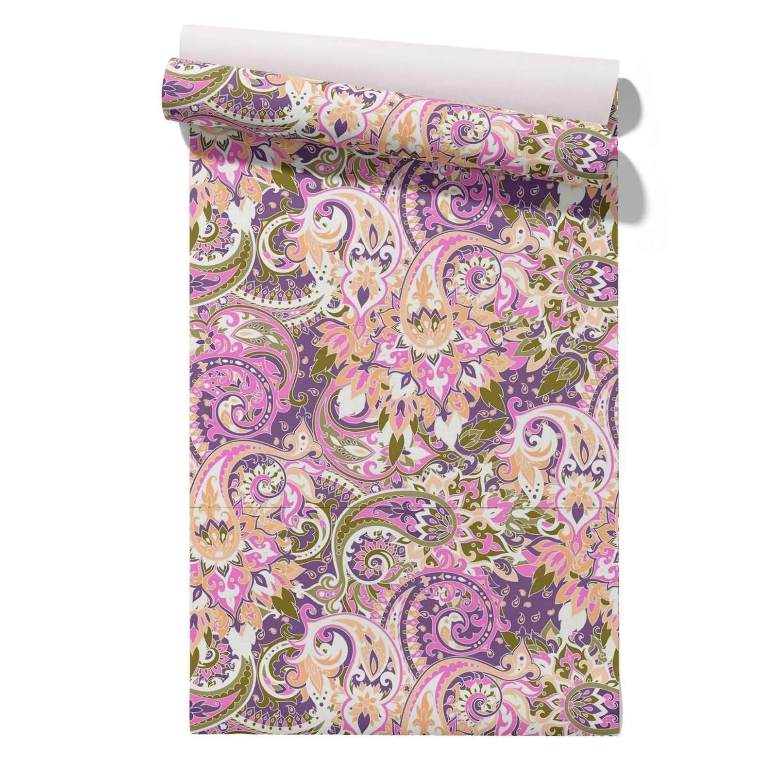 CEVAN Wallpaper Table Drawer Liner Bathroom Mandala Ethnic Retro Adhesive Waterproof Roll for Flower Self-Adhesive Easy to Clean Waterproof Wallpaper 45x200cm