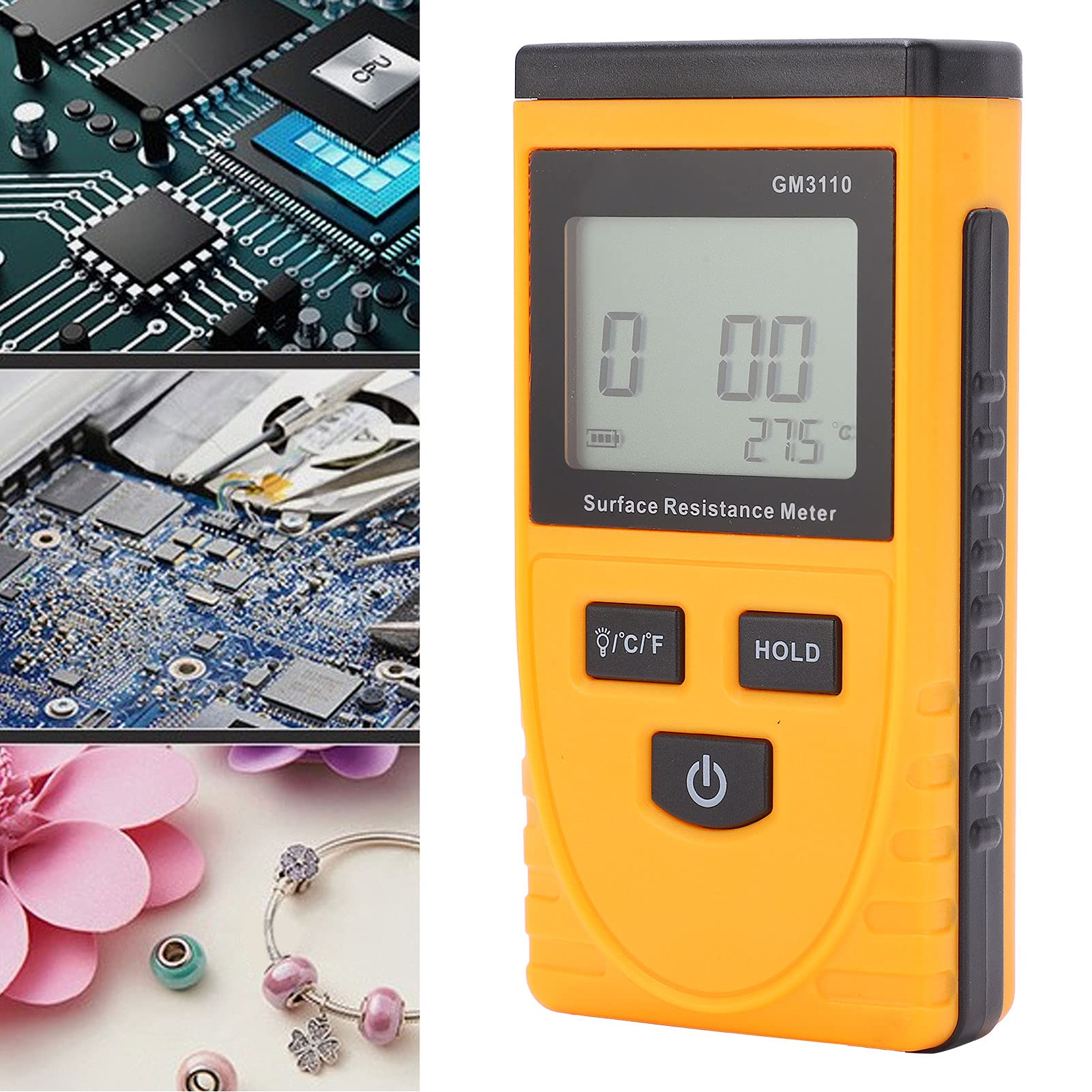 GM3110 Antistatisches Oberflächenwiderstandsmessgerät Mit Hochauflösender LCD-Digitalanzeige Mit Hintergrundbeleuchtung,Oberflächenwiderstandsmessgerät, Hochpräzises Tragbares Erdungswiderstandsmessg
