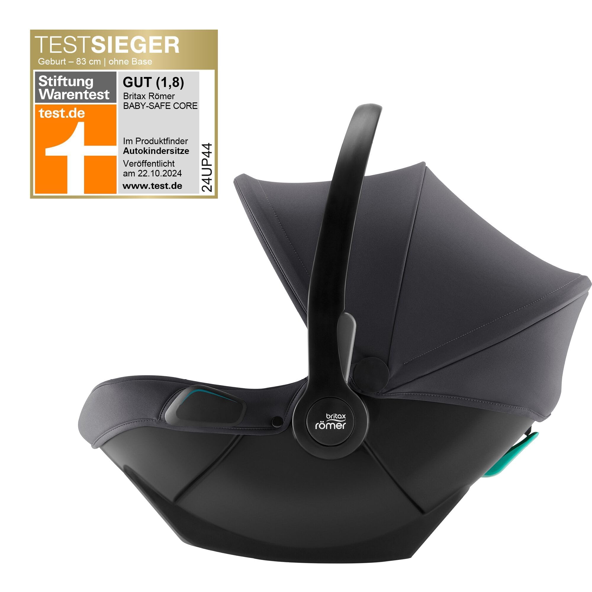 BRITAX RÖMER nosidełko BABY-SAFE CORE, fotelik samochodowy dla niemowląt od urodzenia do 83 cm (15 miesięcy), Midnight Grey