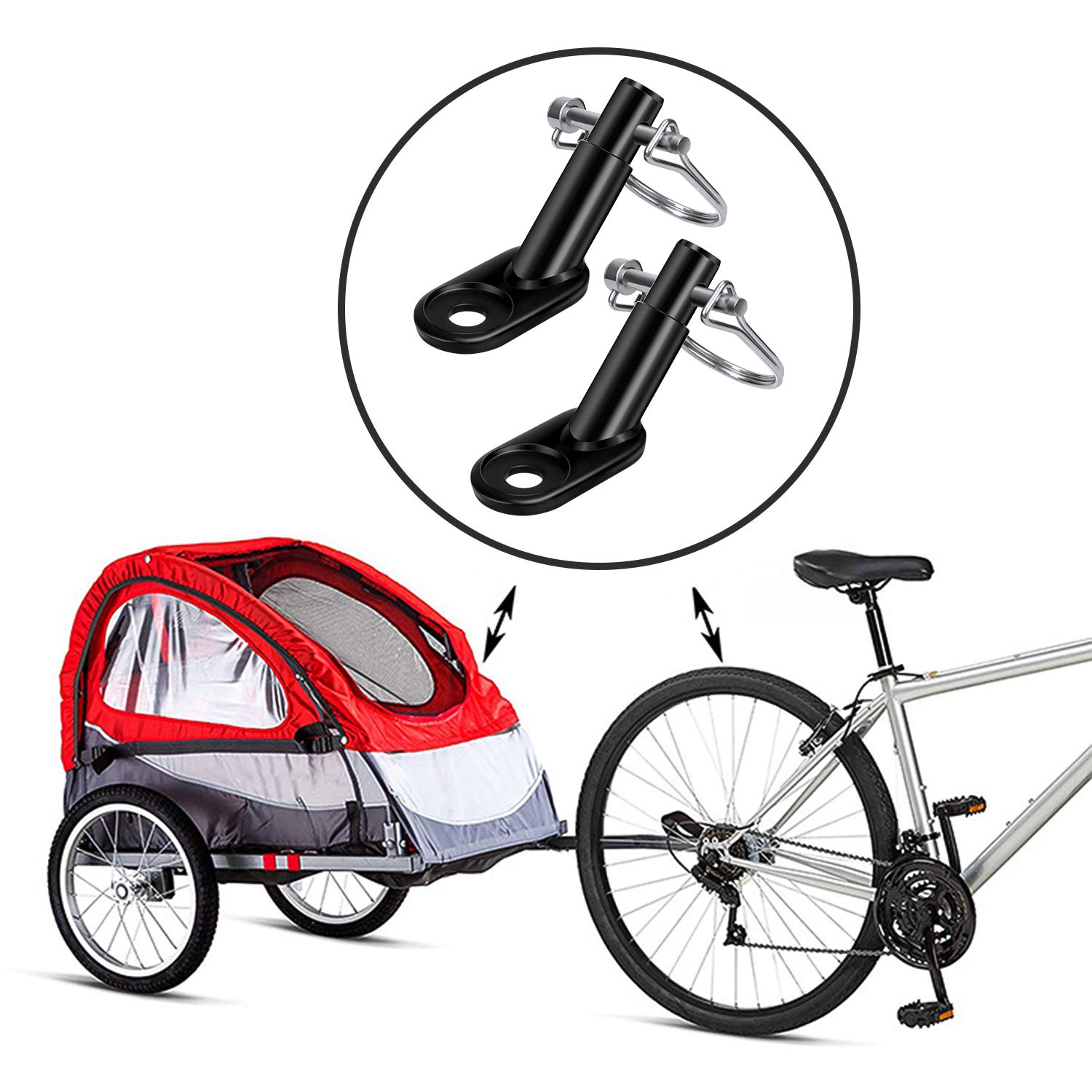 Fietsaanhanger Connector, Universele Aanhanger Connector, Fiets Coupler Connector Haak Universele Haak Adapter Onderdelen Zwart 1 Stuks