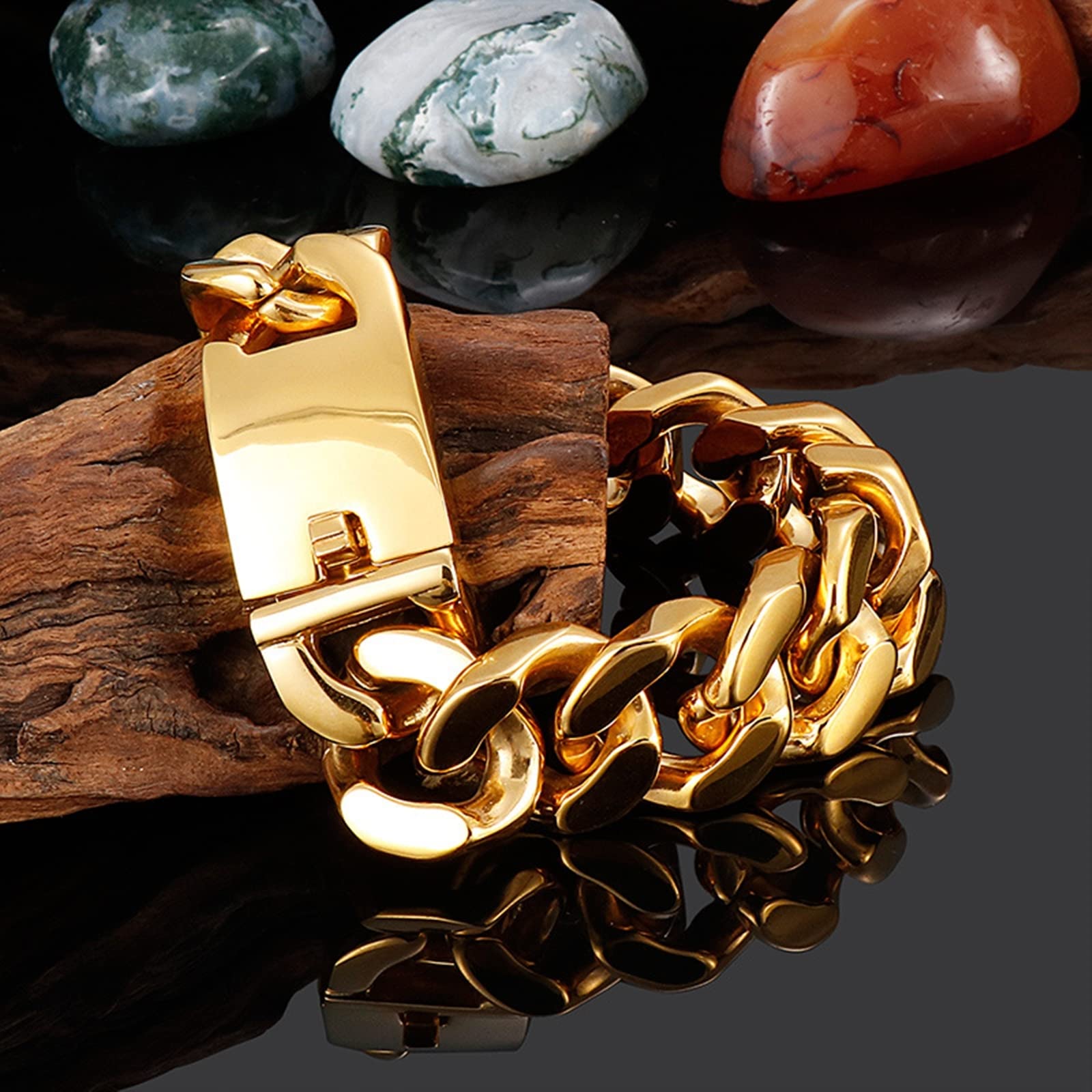 Pulseras para Parejas, Hip Hop Dijes para Pulseras Oro Plateado Regalo para el cumpleaños de San Valentin