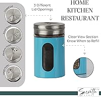 Vista 5 de Aqua Salt Pepper Shakers Retro Spice Jars - Juego de 2