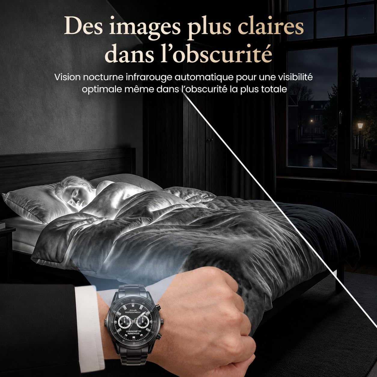 BP Montre caméra Espion, caméra cachée, caméra de Surveillance, détection de Mouvement, Vision Nocturne, Full HD 1080p, 32 Go de mémoire Interne