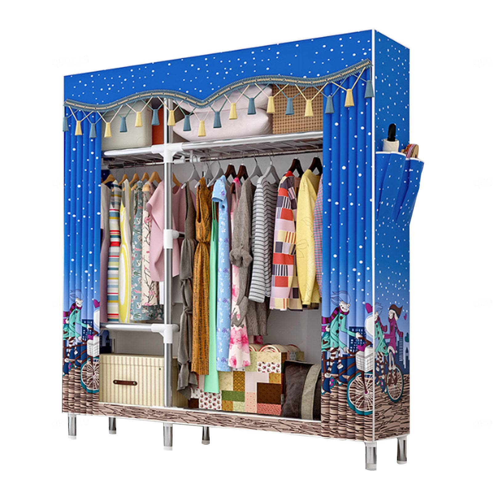 Armoire portative en toile pour optimiser le rangement du dressing dans une chambre à coucher