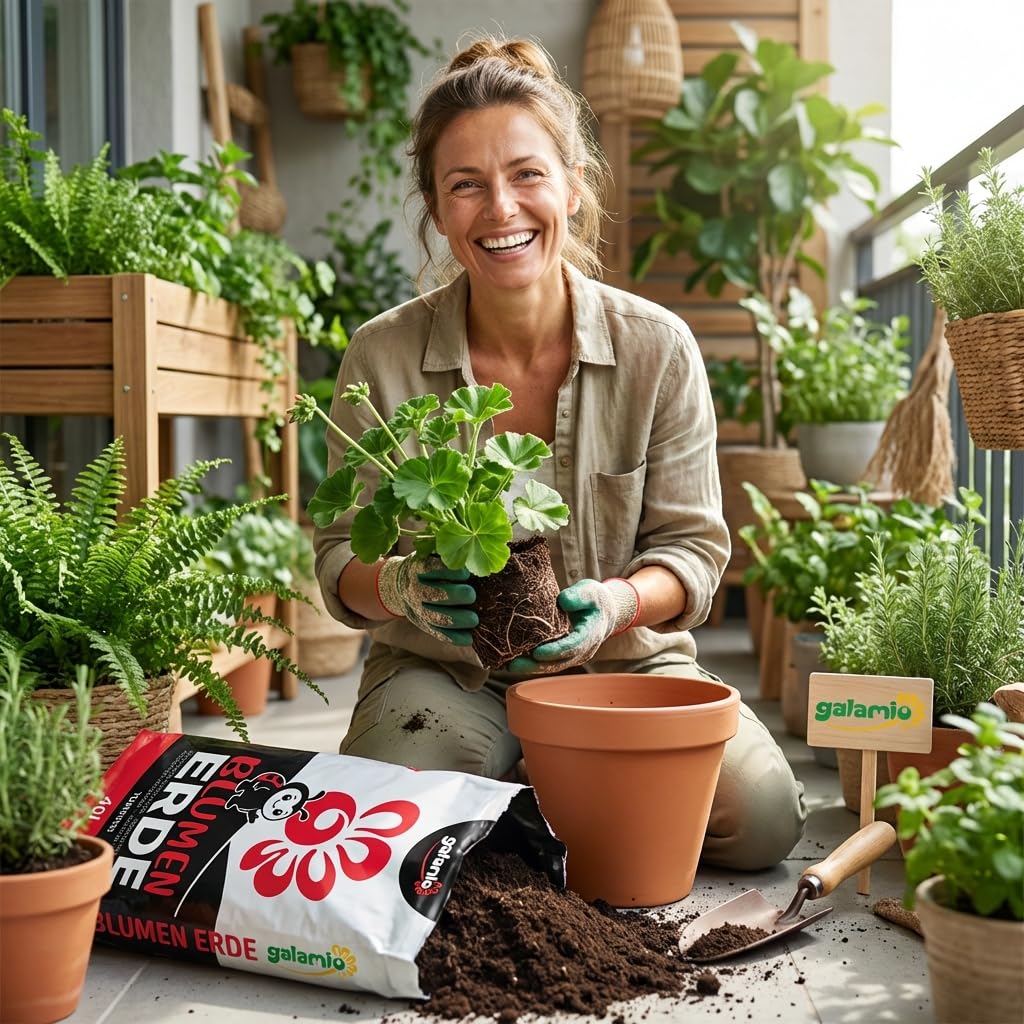 GALAMIO - Blumenerde torffrei (600 L / 15 x 40 L) – torffreie Pflanzerde, Universalerde und Pflanzsubstrat mit NPK-Dünger – für Grün- und Blühpflanzen, Zimmer-, Balkon- und Gartenpflanzen
