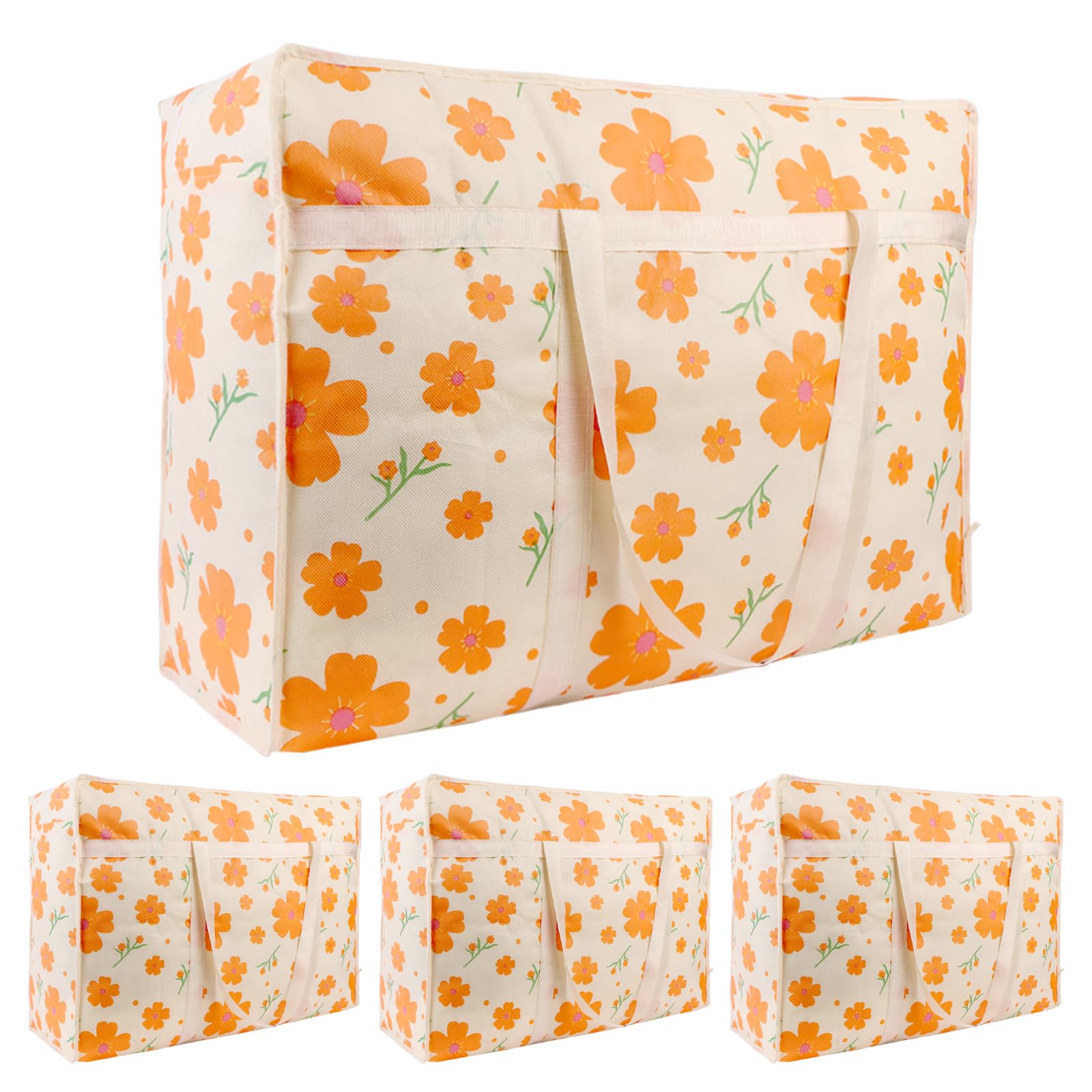 Hittriu 3Pcs 58L Large Clothes Storage Bags, Moving Bags with Handle & Zip