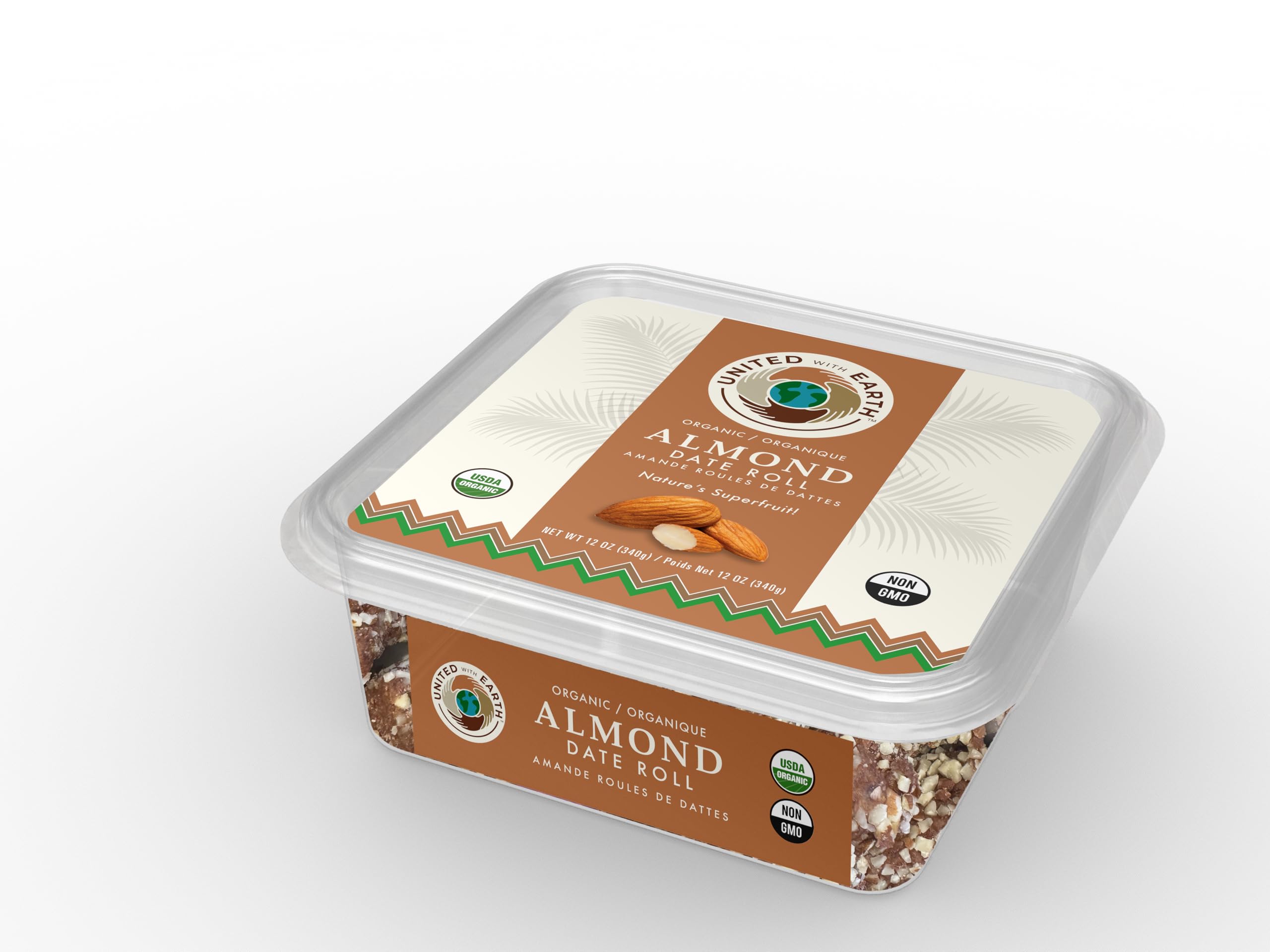 United With Earth Organic Almond Date Rolls - 12oz (4-pack) | Non-GMO, Gluten-Free, Vegan, Paleo, Certified Organic