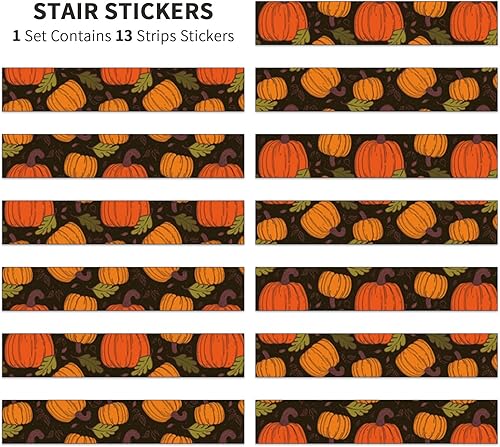 Miniatura 6 de Calcomanías autoadhesivas para escaleras, diseño de calabaza otoñal, despegar y pegar, calcomanías de vinilo para escaleras, calcomanías decorativas