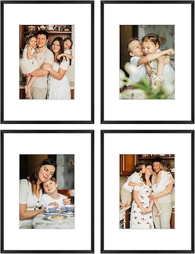 Vista 24 de Golden State Art - Marcos de fotos de metal de 12 x 12 pulgadas con paspartú para fotos cuadradas de 8 x 8 pulgadas - Juego de 4 portarretratos