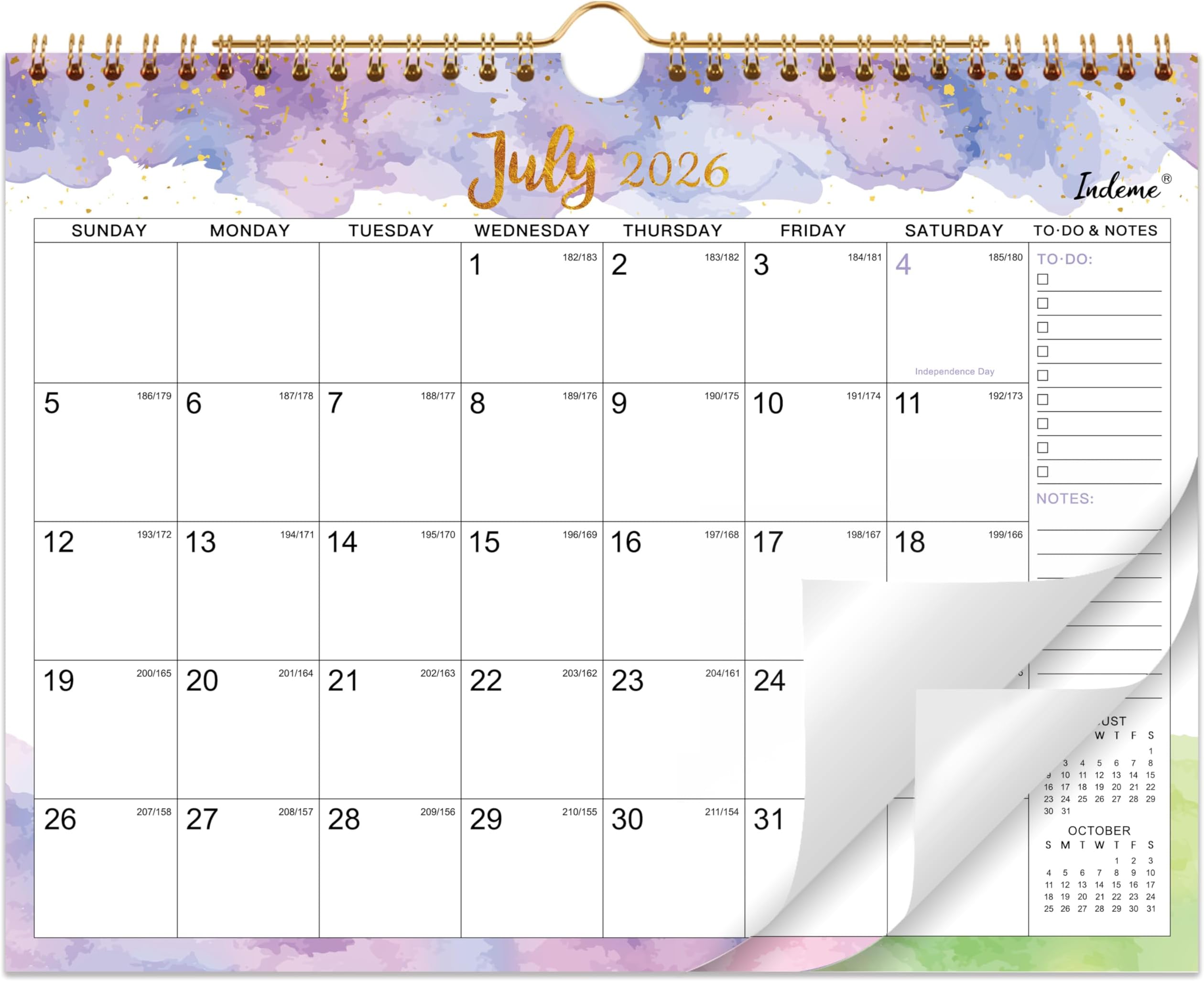 2026-2027 Calendar - 2026-2027 Wall Calendar, July 2026 - December 2027, 11" × 8.5", Spiral Twin-Wire Binding, Daily Blocks with Julian Dates, Perfect for Planning and Organizing Your Life