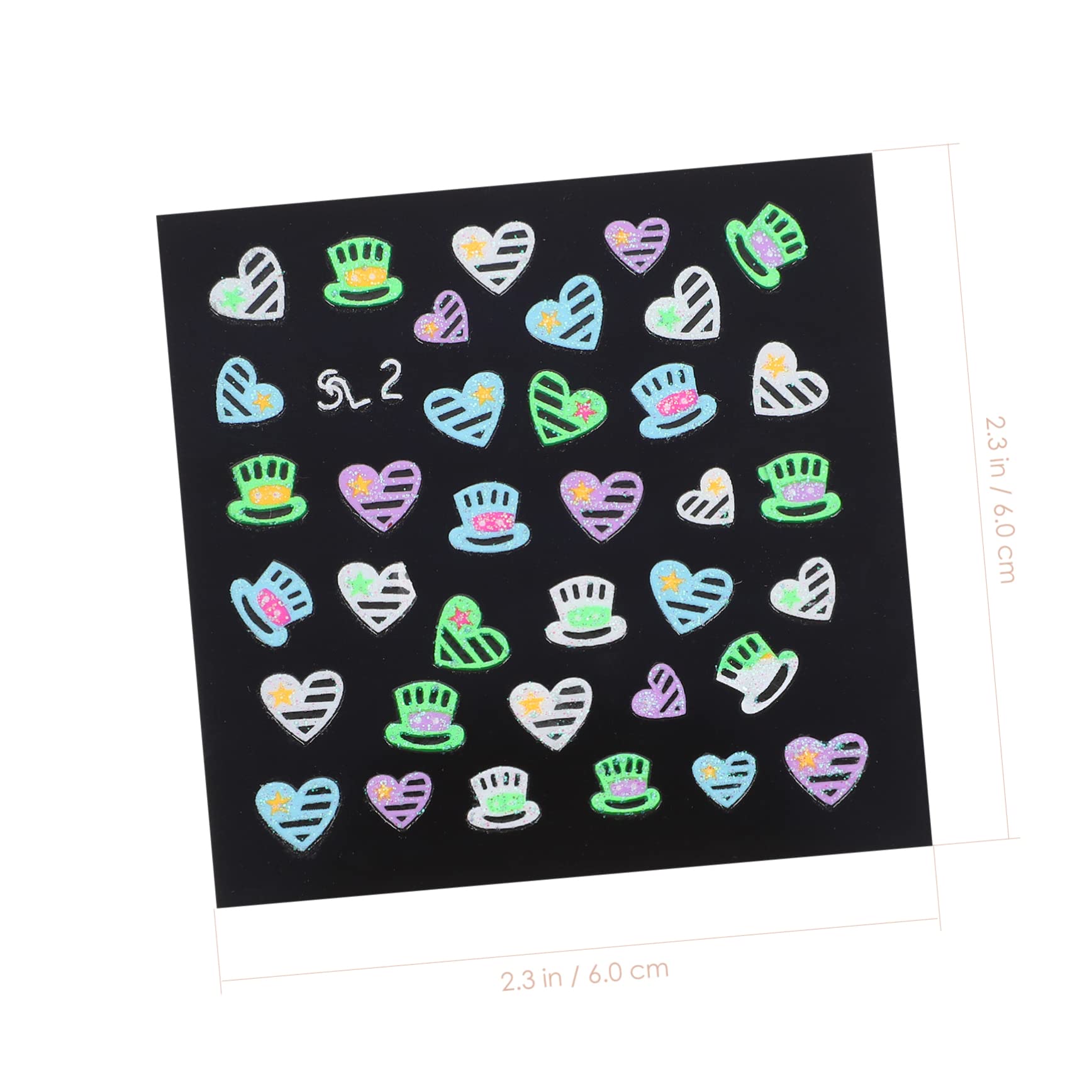 Ipetboom 120fogli Nail Stickers Fluorescent Nail Art Decal Per Decorazioni Unghie Per Compleanni e Cosplay Facili Applicare e Condividere
