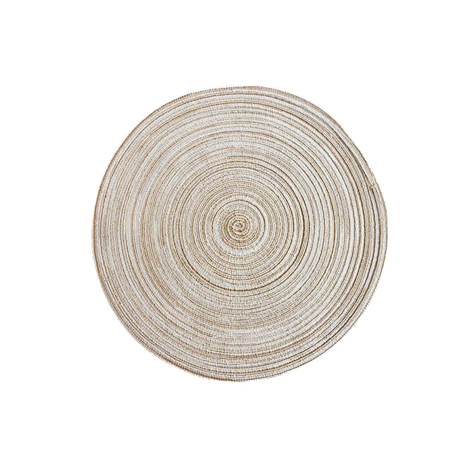 HFANGANGE Imitation Cotton Yarn Material Placemat, Round Ramie Woven Coaster, Heat Insulation Plate Mat, Decorative Prop Mat, Household Anti-scald Mat 3 Pieces, 36cm ≈55g, Milk Coffee
