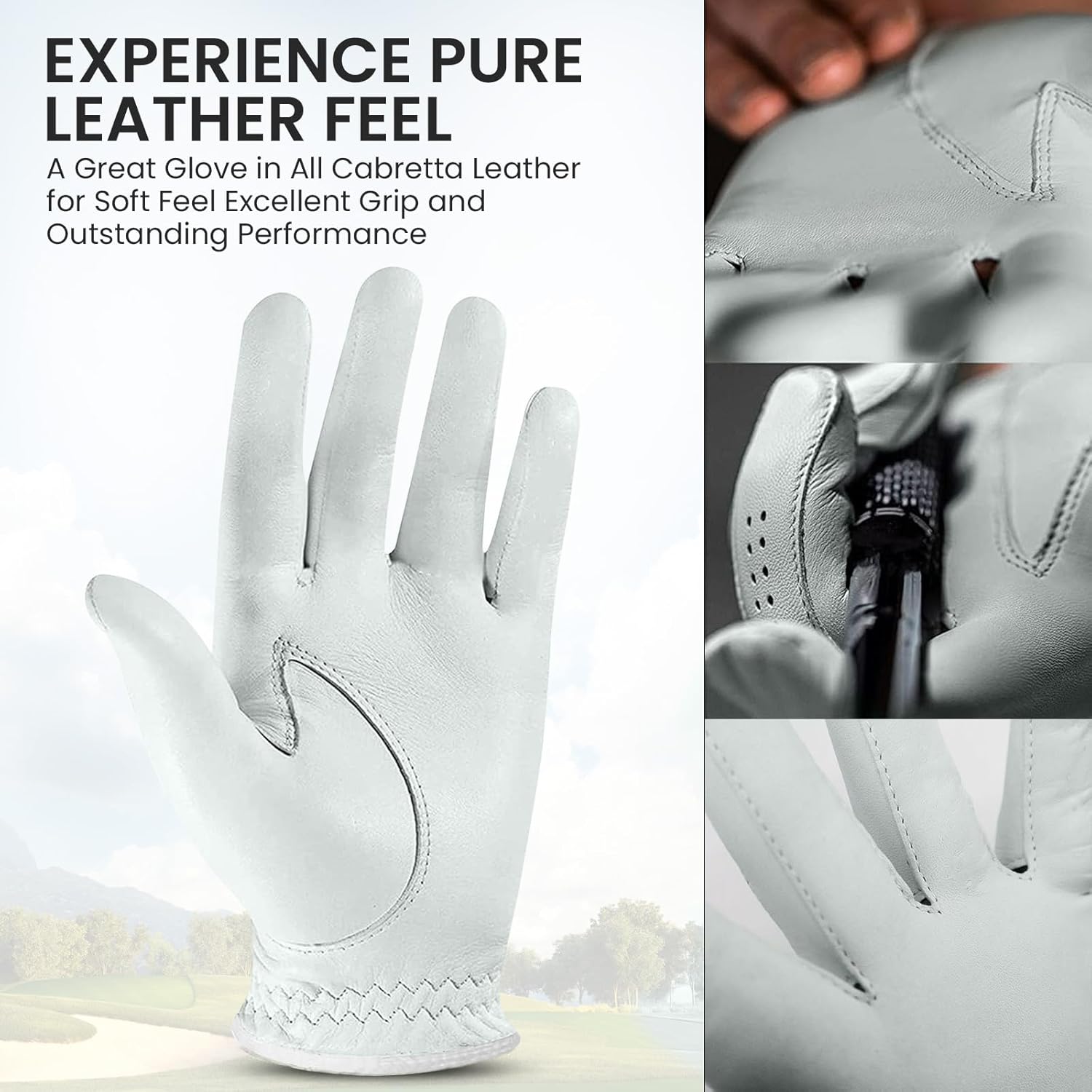 FINGER TEN Golf Gloves Women All Premium Cabretta Leather 1 Pack, Soft Comfortable & Breathable Grip Glove with Ball Marker Left Hand for Right Handed Golfer - Image 3