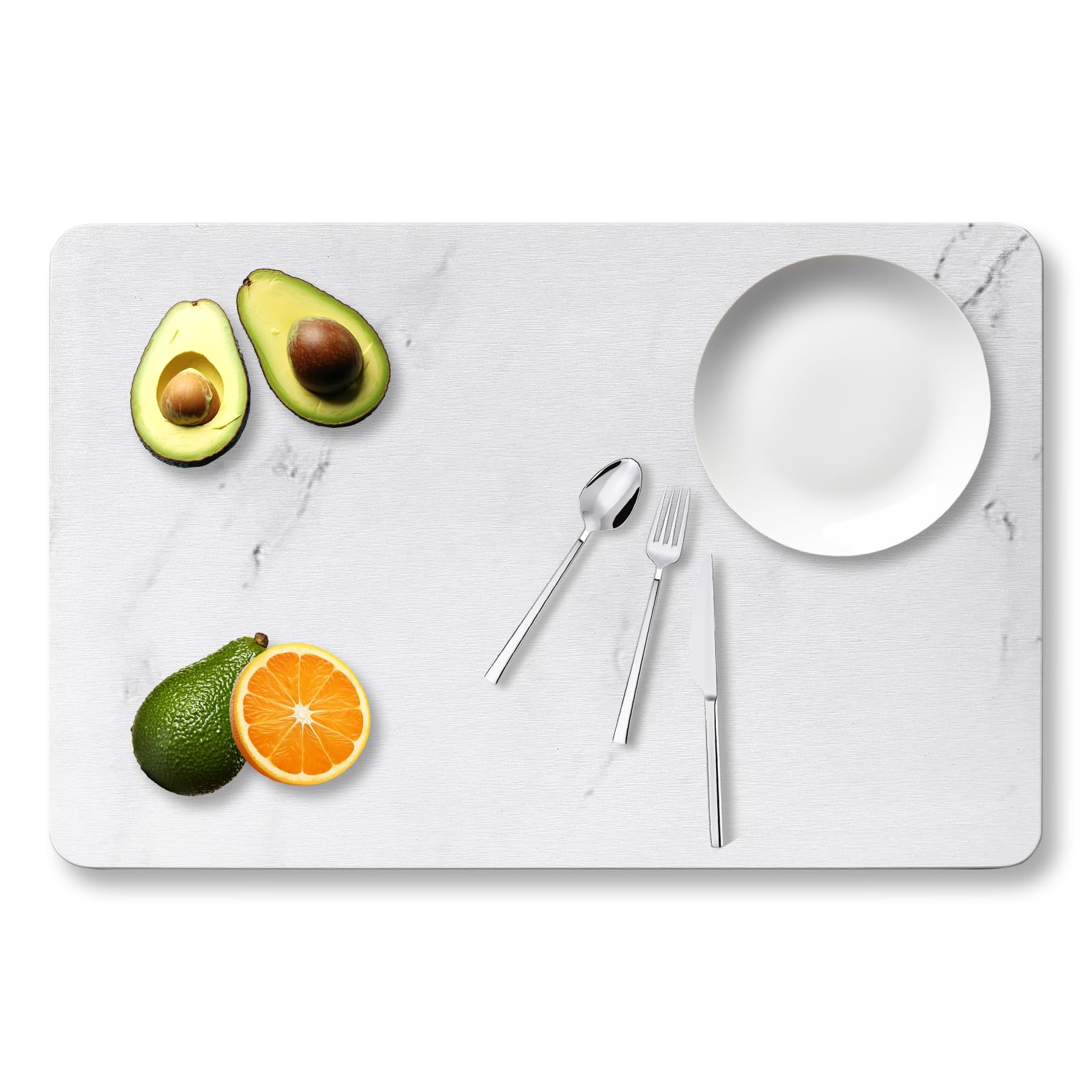 Large Stone Dish Drying Mat for Kitchen Counter,23.5"(L)×15.3"(W) Quick Dry Super Absorbent Diatomaceous Earth Mat,Heat Resistant Non-Slip,Suitable for Tableware, Cups, Bottles