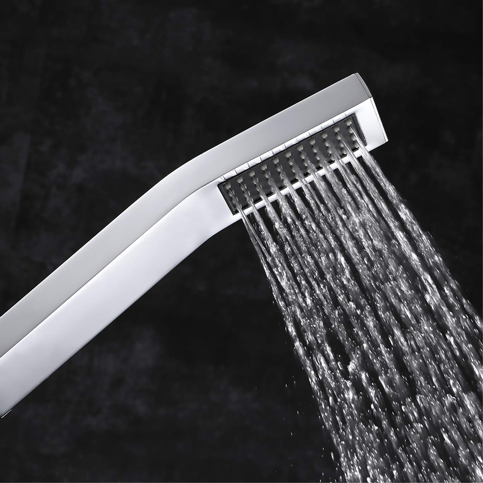 Pommeau de Douche avec Tuyau Douchette à Main Economie D'eau Laiton Pomme de Douche à Main Anti Calcaire Tête de Douche avec Sortie d'eau en Silicone, Chrome