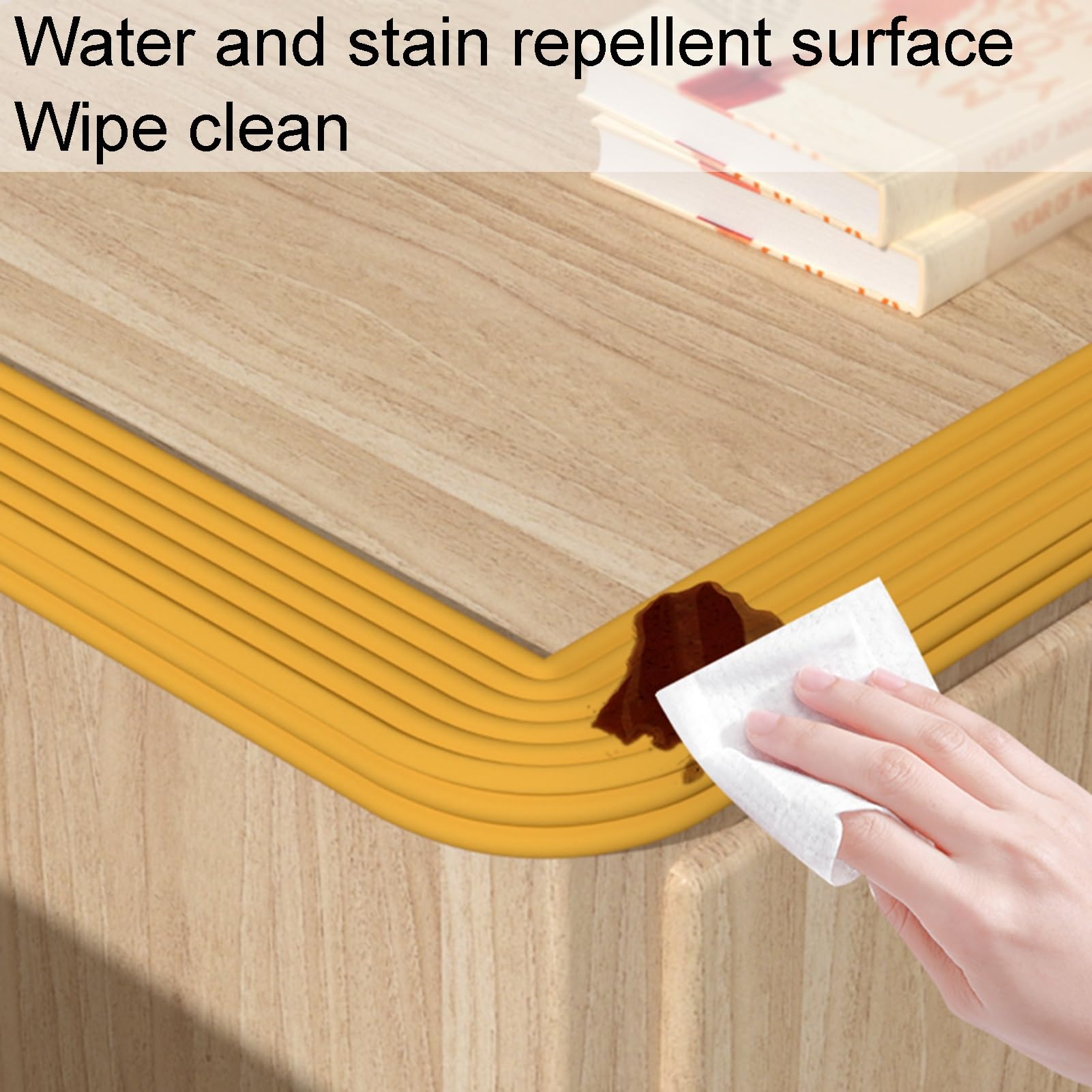 Protector de Esquinas, Protectores de Parachoques de Espuma Suave Resistente para Muebles y Bordes de Chimenea, cojín de Espuma a Prueba de Agua, pregrabado (4 Unidades Amarillas)