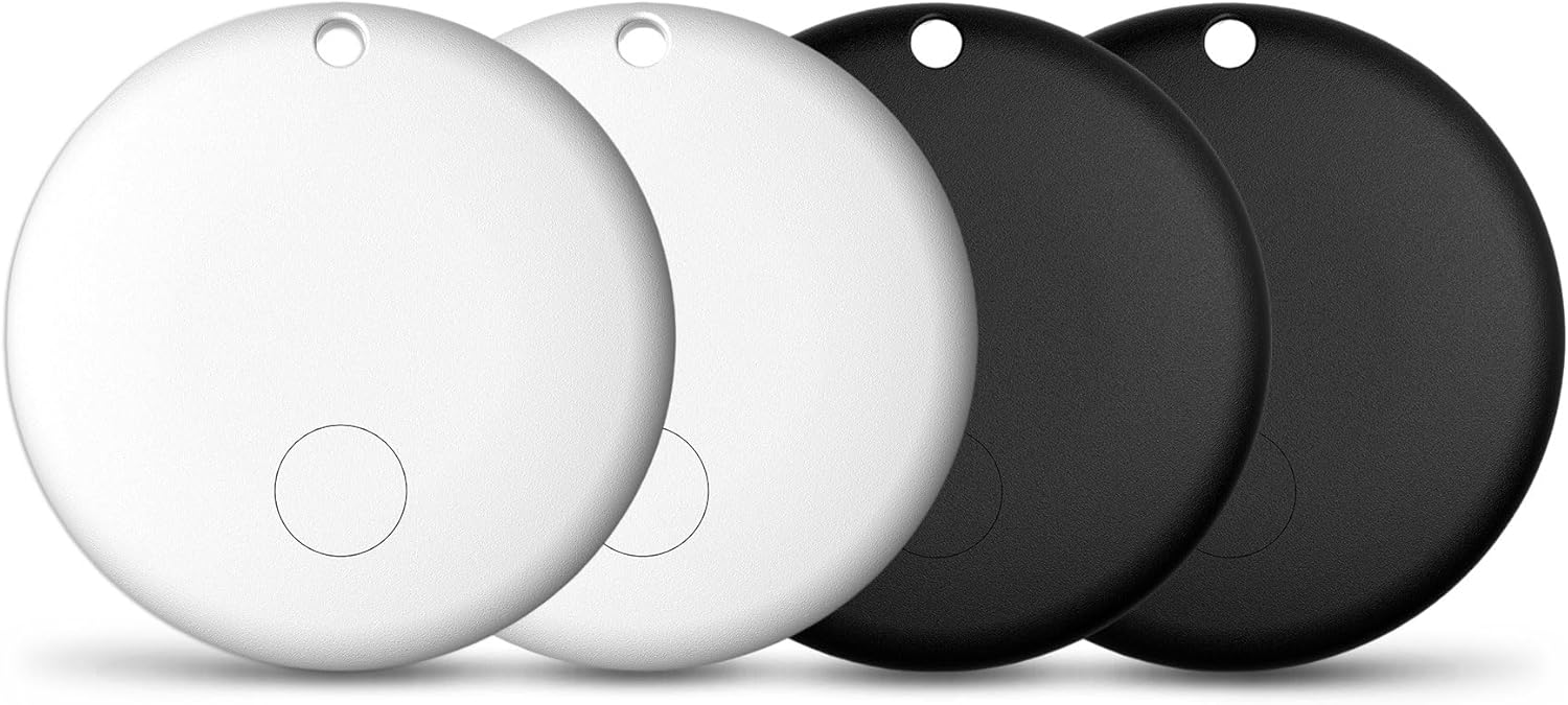 Key Finder 4 Pack: Smart Item Locator with Apple Find My – Bluetooth Luggage Tracker for Kids Keys Wallet Bags, Water-Resistant Tracking Device for Home Travel Outdoor, Replaceable Battery, iOS only Key Finder 4 Pack: Smart Item Locator with Apple Find My – Bluetooth Luggage Tracker for Kids Keys Wallet Bags, Water-Resistant Tracking Device for Home Travel Outdoor, Replaceable Battery, iOS only