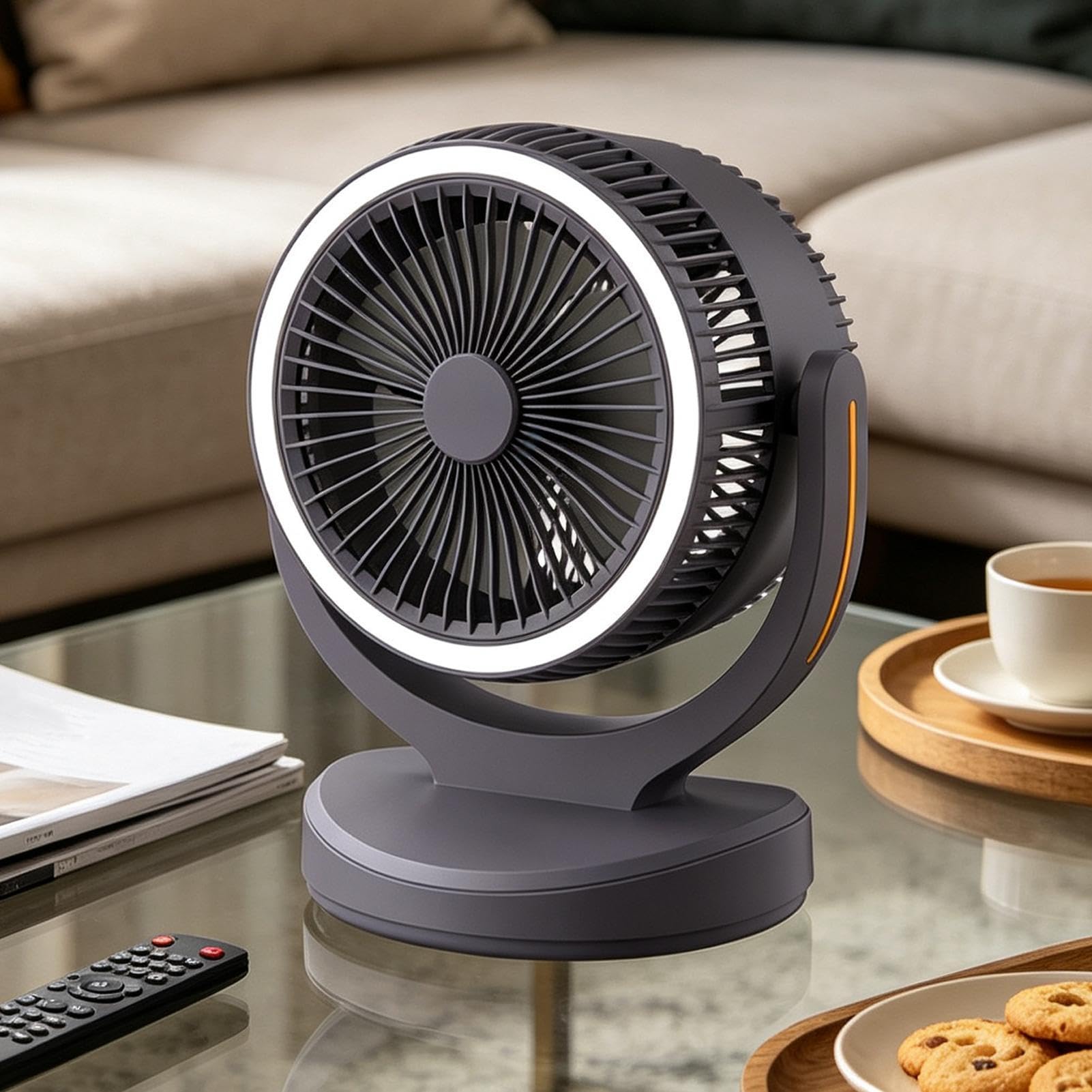 Ventilatori da tavolo per la camera da Portatile 2400mAh Ricaricabile 3 | Ventilatore Personale Da Tavolo Per Interni, Studio, Camera, Soggiorno, Dormitorio E Ufficio