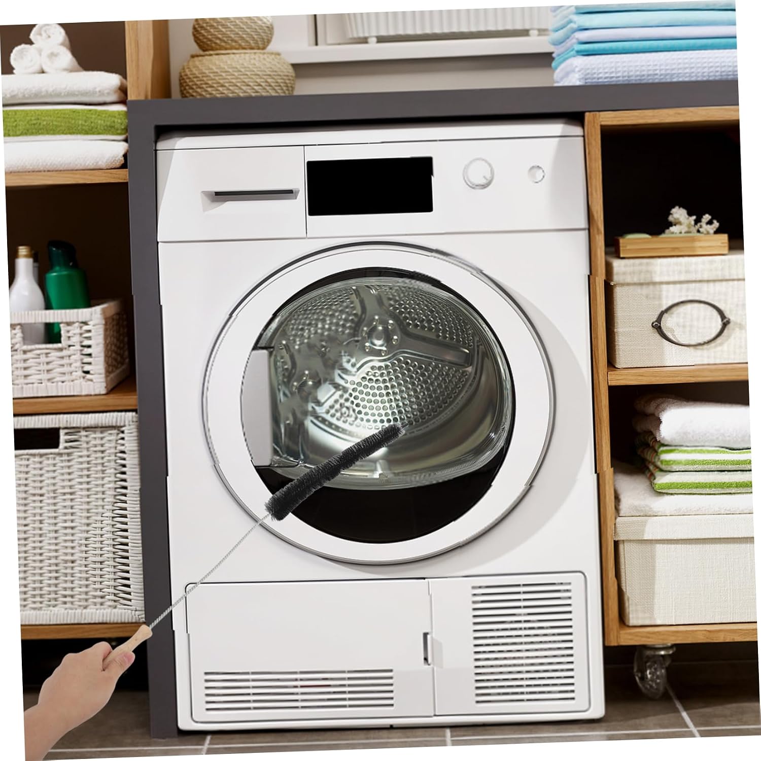 Long Handle Washing Machine Cleaning Brush High-Performance Lint Brush for Effortless Cleaning of Washer Coils and Pipes and Materials