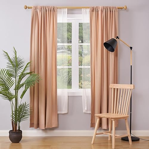 Miniatura 3 de WL.Rocaille - Barras de cortina dobles, barras de cortina de 1 pulgada para ventanas de 66 a 120 pulgadas, juego de barras de cortina dobles