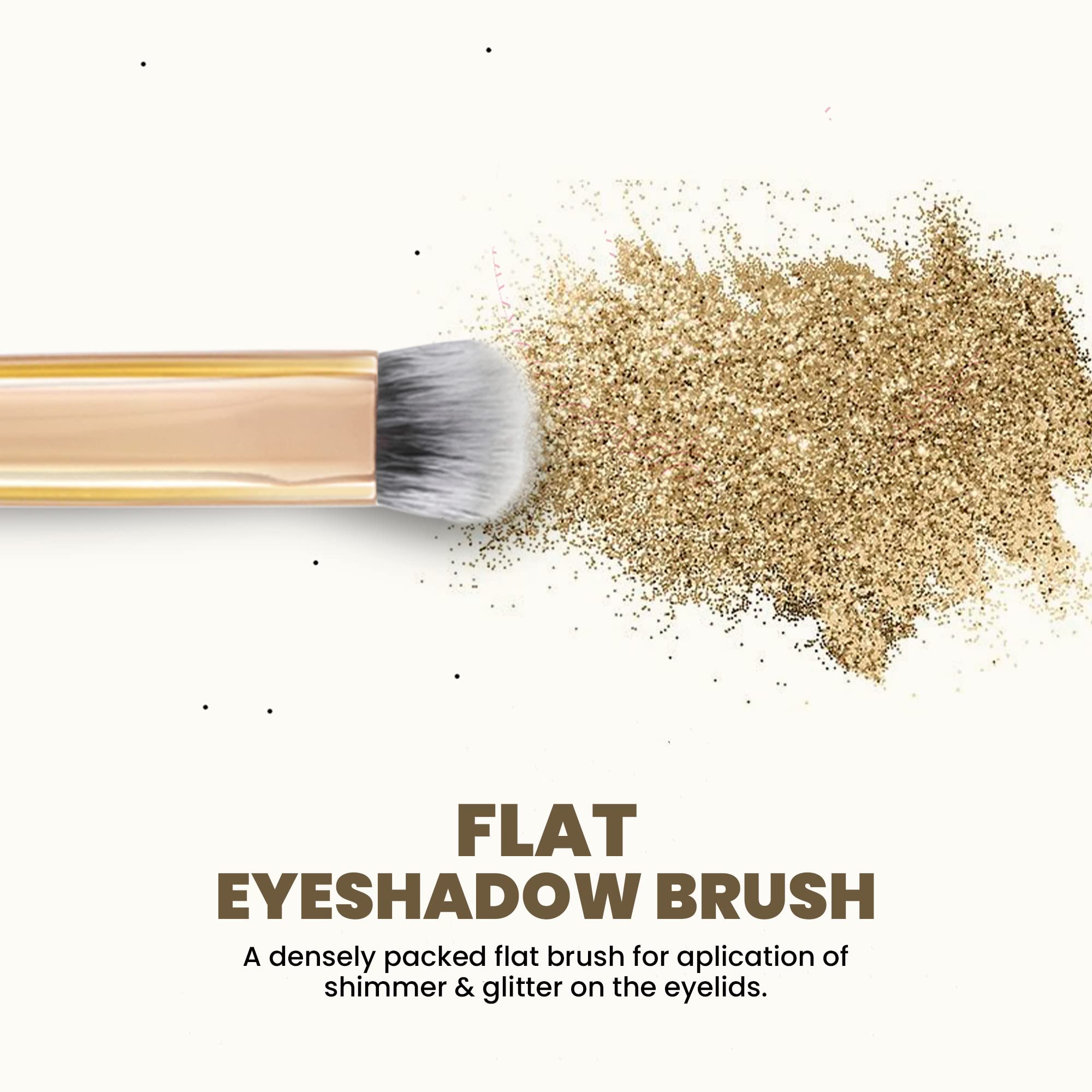MARS Artist's Arsenal Professional Flat Eyeshadow Makeup Brush | Feather Soft Touch | Precise Synthetic Bristle | Perfect for Eyeshadow | Luxe Packaging Makeup Brush (Golden)