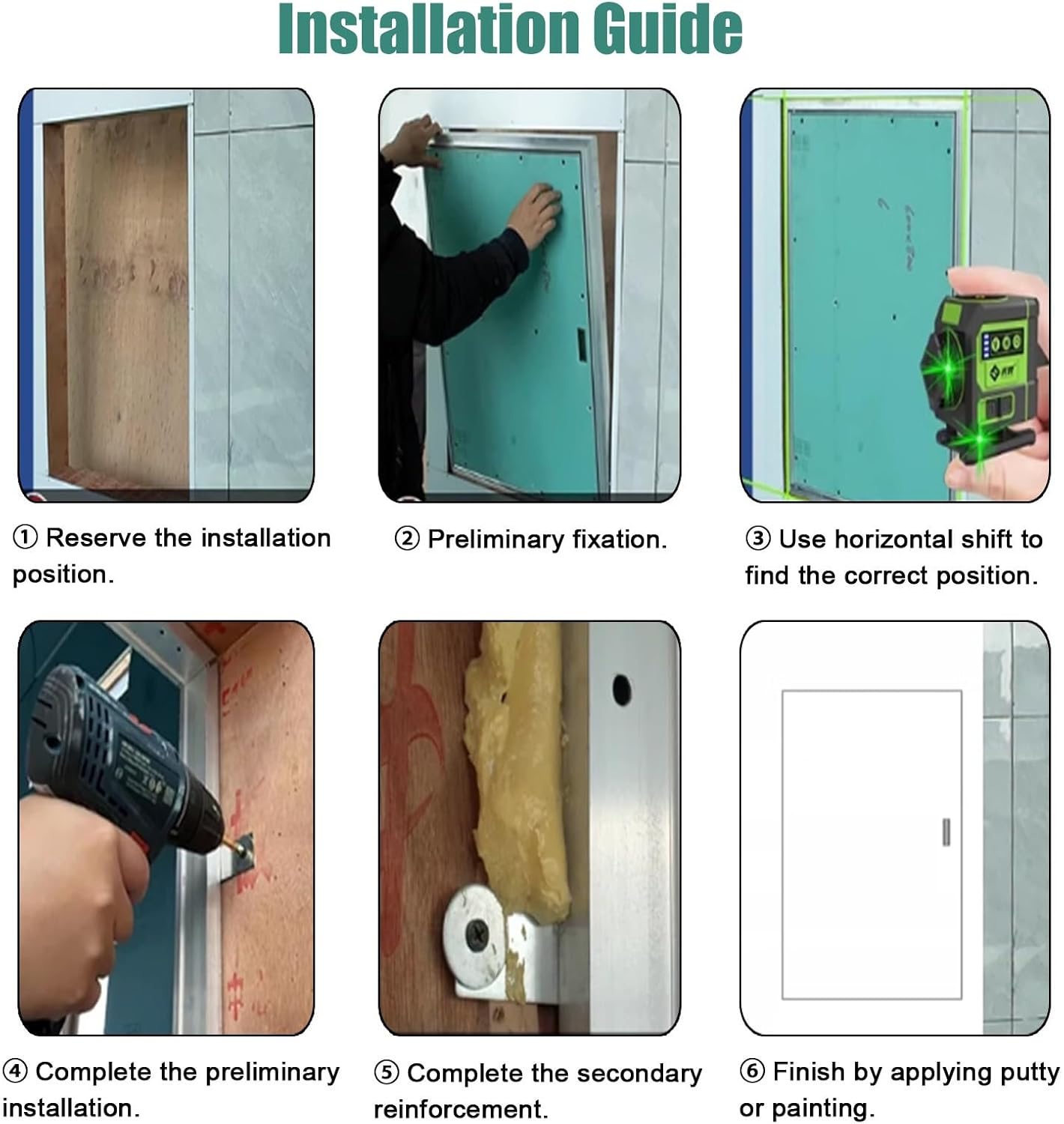 Paintable Invisible Wall Access Panel Inspection Hatch, Commercial Large Plasterboard Maintenance Door with Aluminum Frame & Key Lock, Framed Utility Door for Hidden Plumbing/Electricity/Heating(60cm