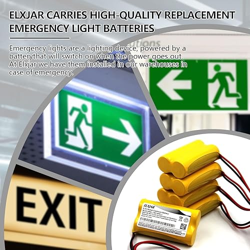 Miniatura 4 de Paquete de 2 baterías Ni-CD de 2.4 V 800 mAh de repuesto para Dual-Lite 0120822, Custom-7, LITHONIA ELB-2P41N ELB-4804N, OSA030, luz de emergencia