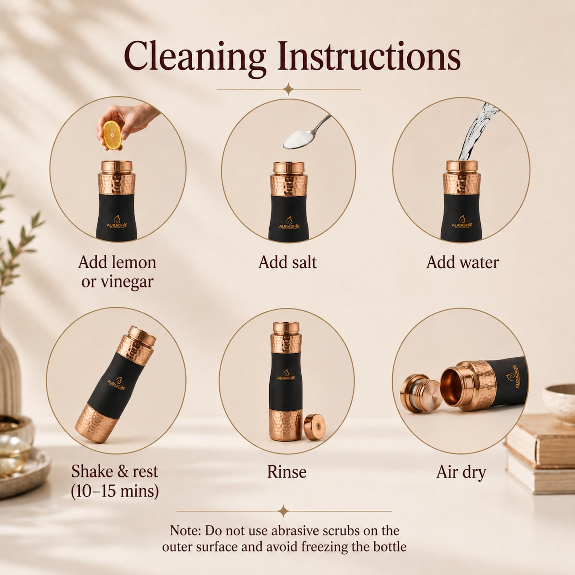 Pure Copper Water Bottle - Ayurvedic Health Benefits -5