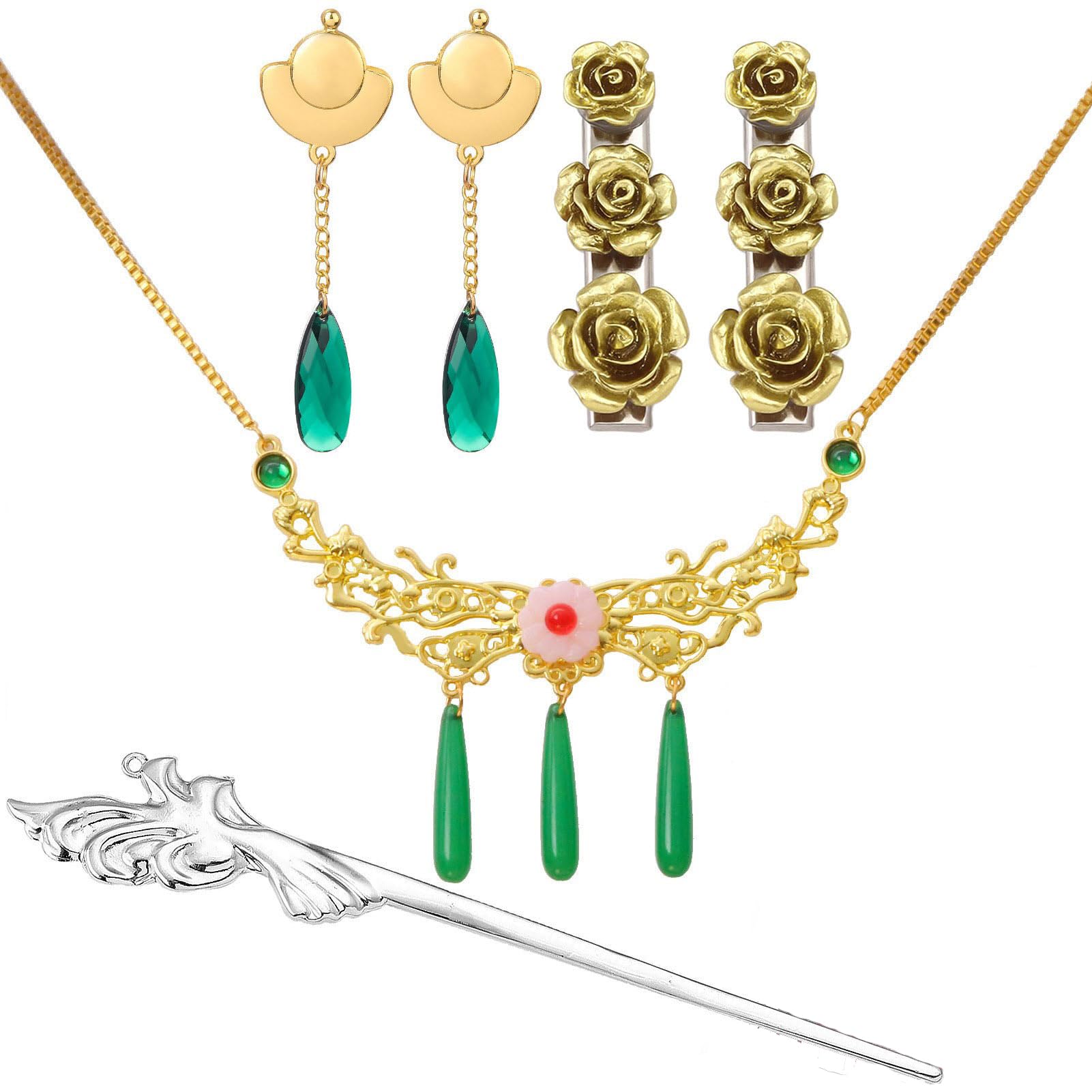 Apothecary Maomao Cosplay Accessories Set - Necklace, Ear Clip, Hairpin