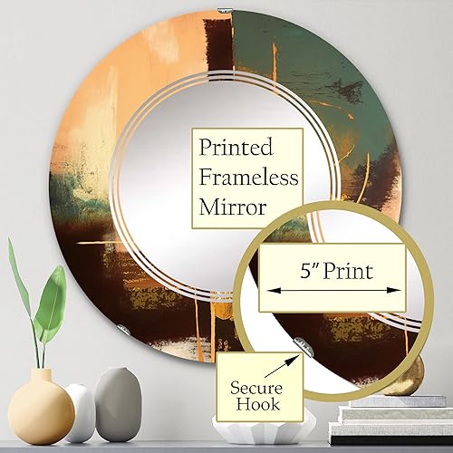 Miniatura 3 de Infinity Terra Rosa Possibilities VIII- Vanity Mirror, Bathroom Mirrors, Wall Mirrors for Living Room, Bedroom - Round Mirror - Large 24'x24',