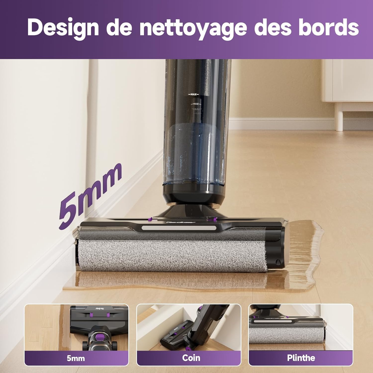 Redkey W15 demonstrating edge cleaning capability