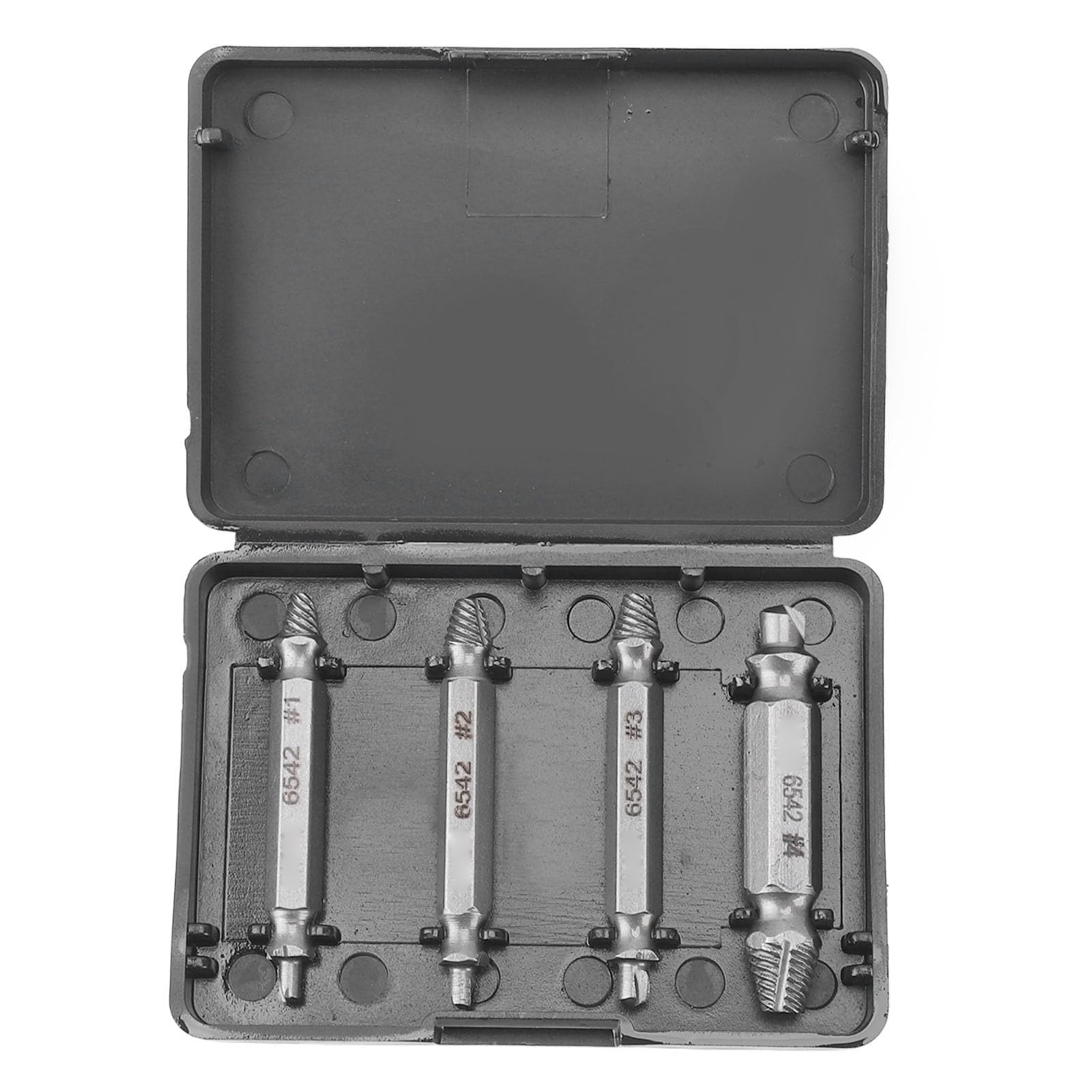 Screw Extractor Set, 4-Piece Screw Extractor, Highspeed Steel, Doublehead Screw Remover Tool for Broken, Stripped, Damaged Screws