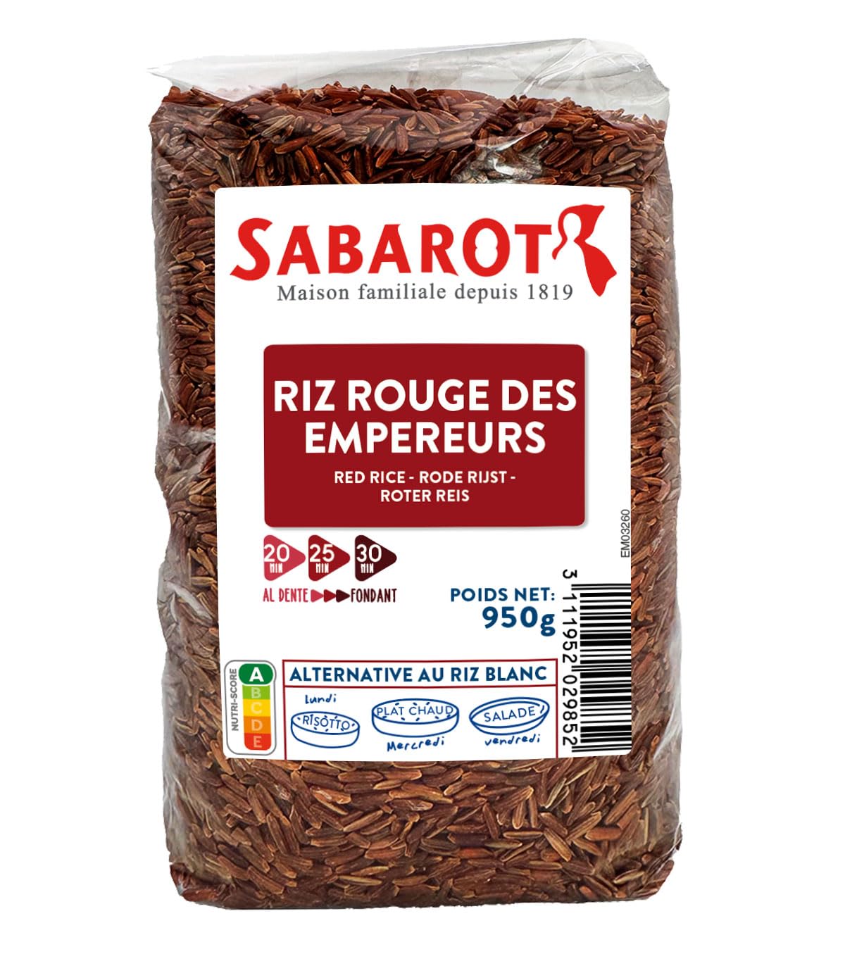 Riz Rouge Des Empereurs - 12 Étuis De 400g - Sabarot