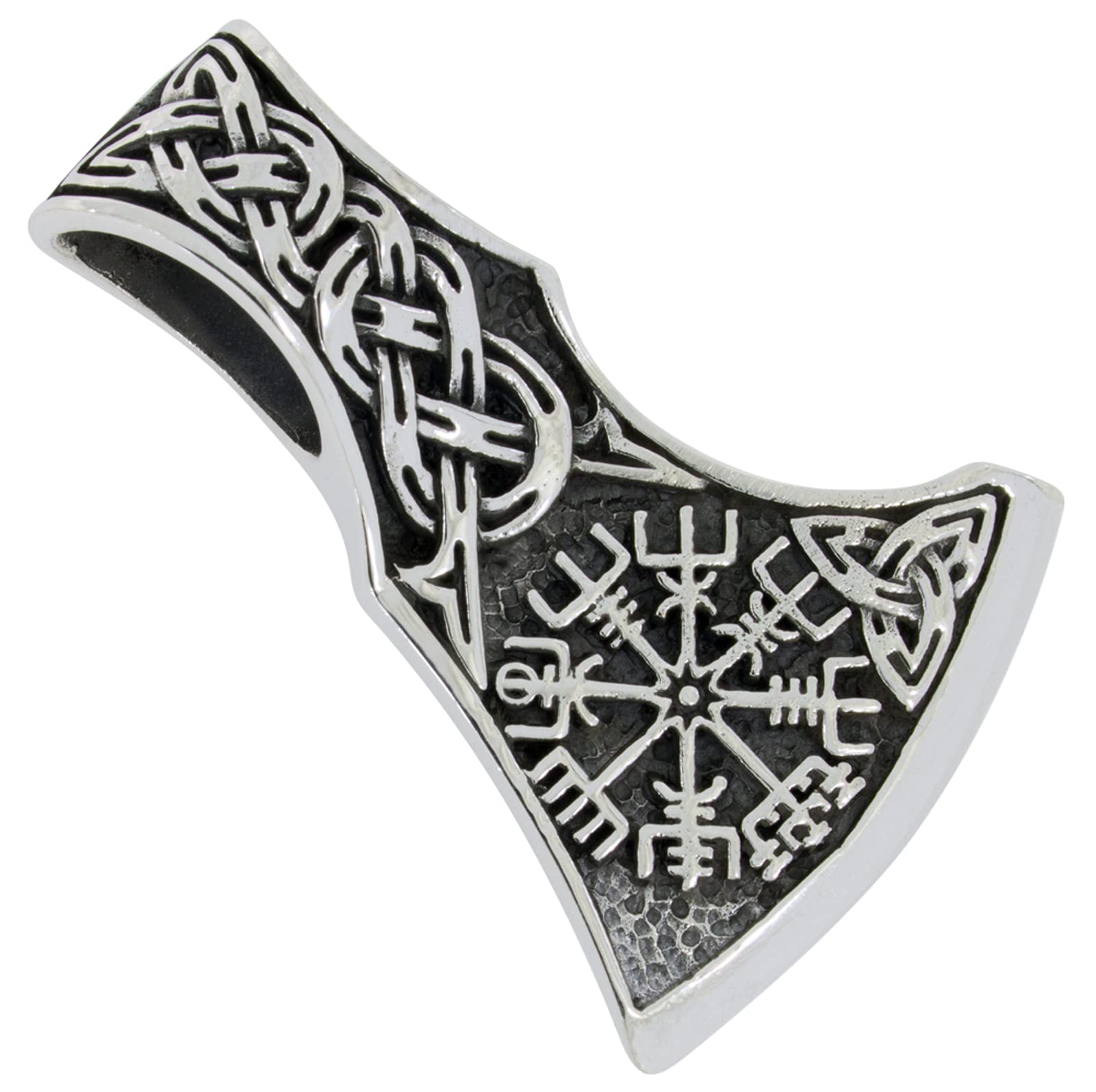 AFP Anhänger Wikinger Axt Vegvisir 925 Sterling Silber AS-657
