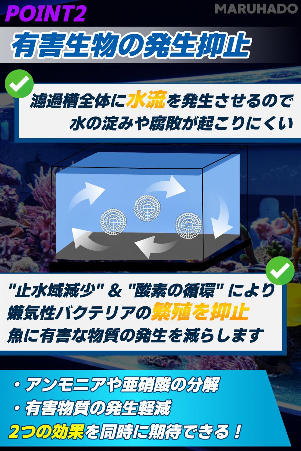 高性能MBBR 流動ろ過材 2kg 新品 送料無料 Amazon | MARUHADO 流動濾過材 流動ろ材 MBBR 水質浄化