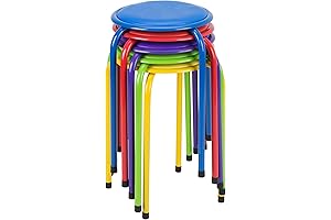 Assorted Color Stacking Stools with Padded Seats for Kids and Adults