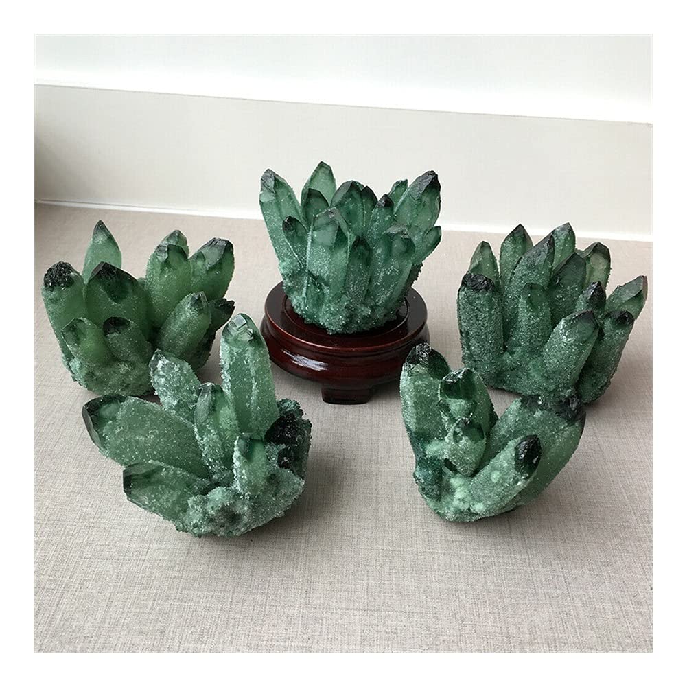 Salud y hogar Bastante Verde Fantasma Específicos minerales de Empalme áspero de racimo de Cristal (Size : 450g-500g)