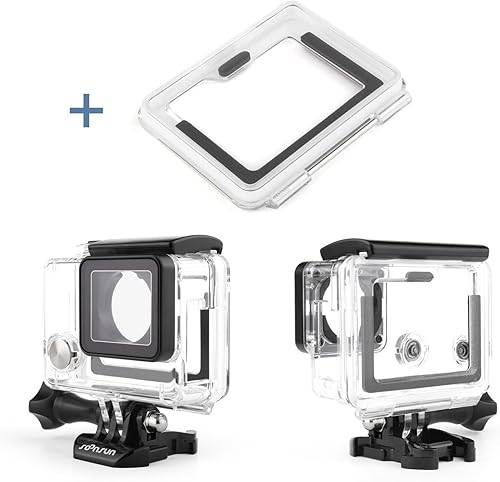 Miniatura 7 de SOONSUN Carcasa de esqueleto abierto lateral para GoPro Hero 4 Negro, Hero 4 Silver, Hero 3+, Hero 3+, Hero 3 Cámaras con puerta trasera LCD táctil
