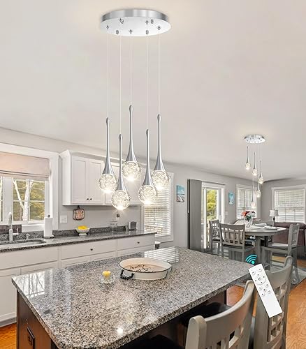 Miniatura 11 de 16 Luces Moderna Lámpara de Techo de Cristal con Diseño Glam para Techos Altos, Lámpara Colgante LED Regulable para Escalera, Vestíbulo, Entrada,