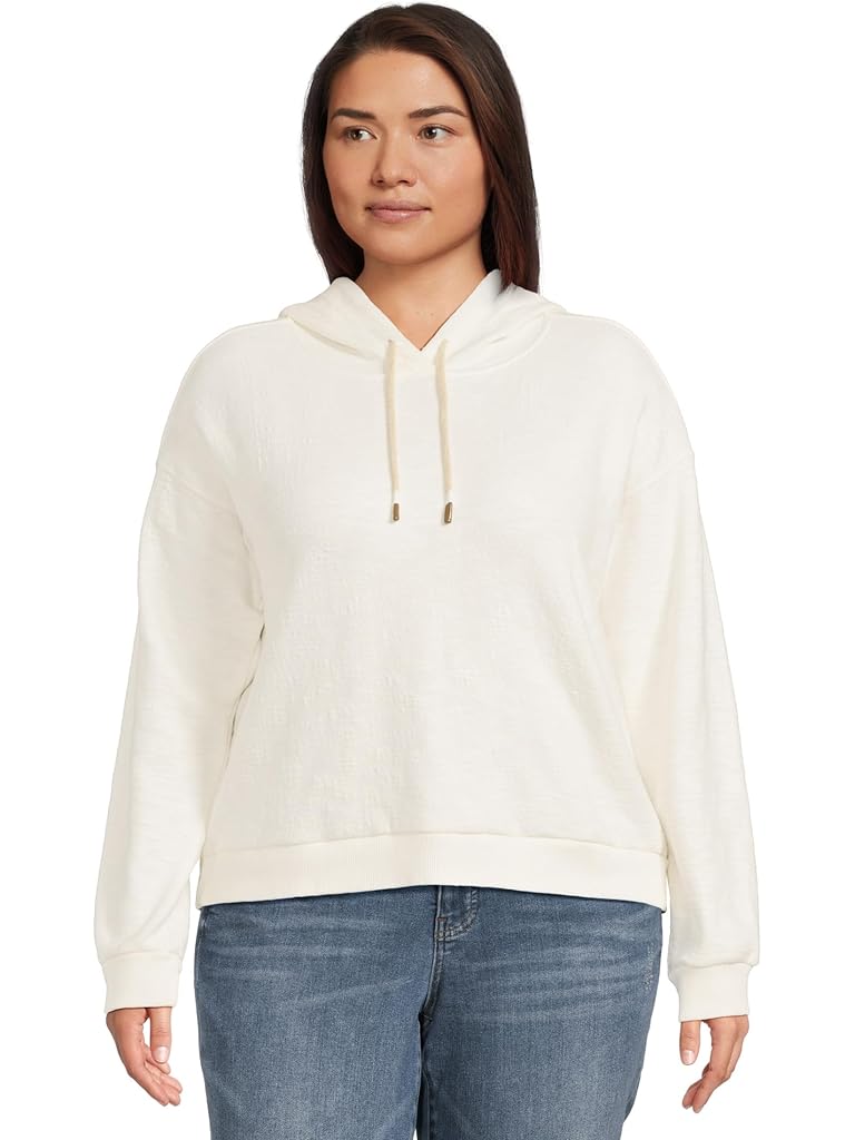 White Mod-o-doc Long Sleeve Hoodie Hi-lo Sweatshirt