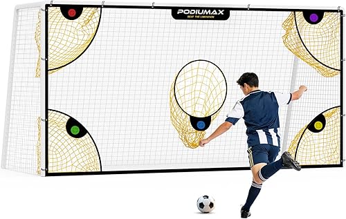 PodiuMax Red de Portería de Fútbol con Zonas de Puntuación Destacadas