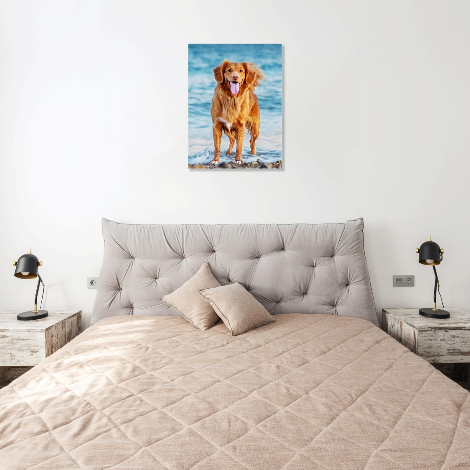 WEGA Custom Canvas Prints with Your Photos(12'' W X 16'' H Framed) Personalized Canvas Wall Art for Bedroom,Living Room,HomeOffice,Chrismas Photo Gifts for Mom,Women,Family