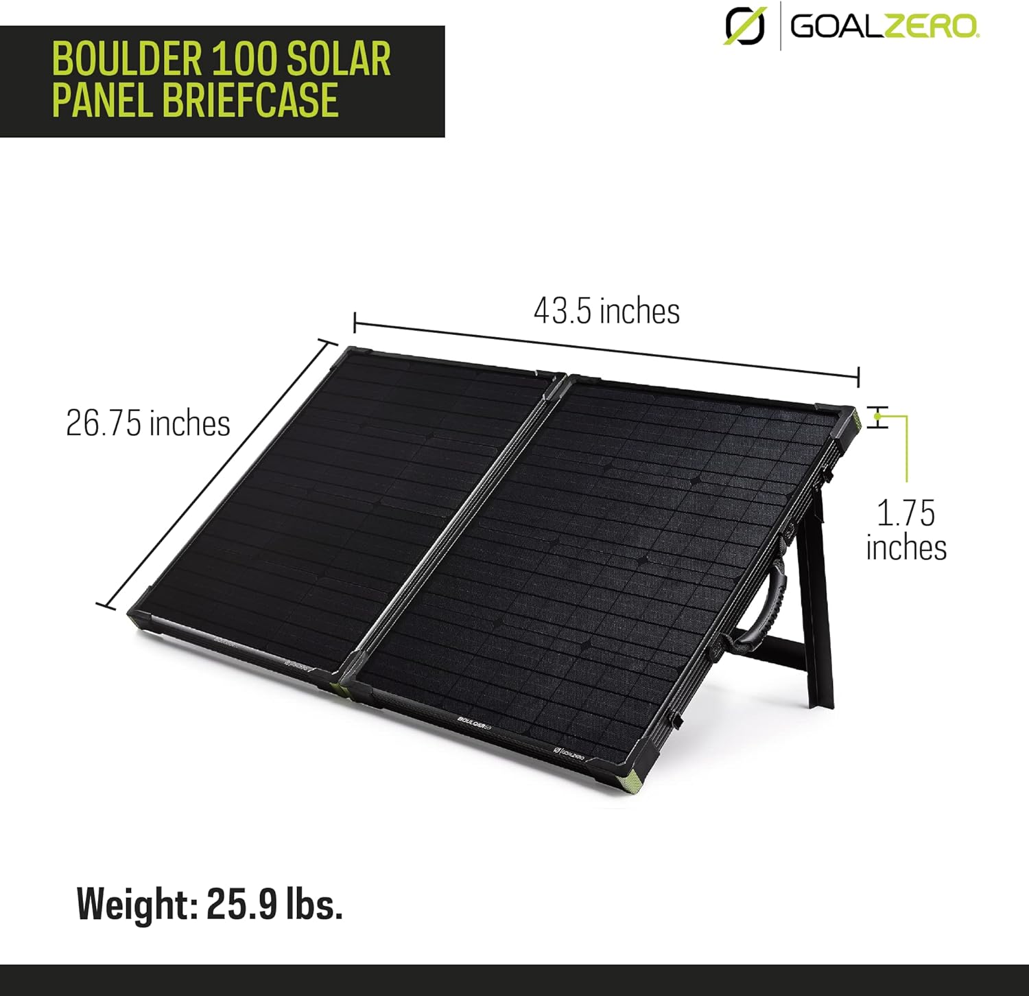 Flash Deals - 40% OFF Goal Zero Boulder 100 Briefcase, 100 Watt Monocrystalline Solar Panel 🔥 Hot Deals Goal Zero Boulder 100 Briefcase, 100 Watt Monocrystalline Solar Panel
