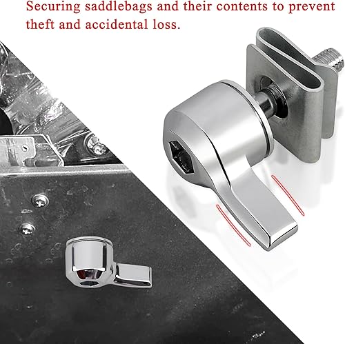 Miniatura 3 de WOWTK Kit de Montaje para Bolsa de Sillín, Juego de Bloqueo de Palanca de Bolsa de Sillín Rígida para Harley 1993-posterior Todos los Modelos