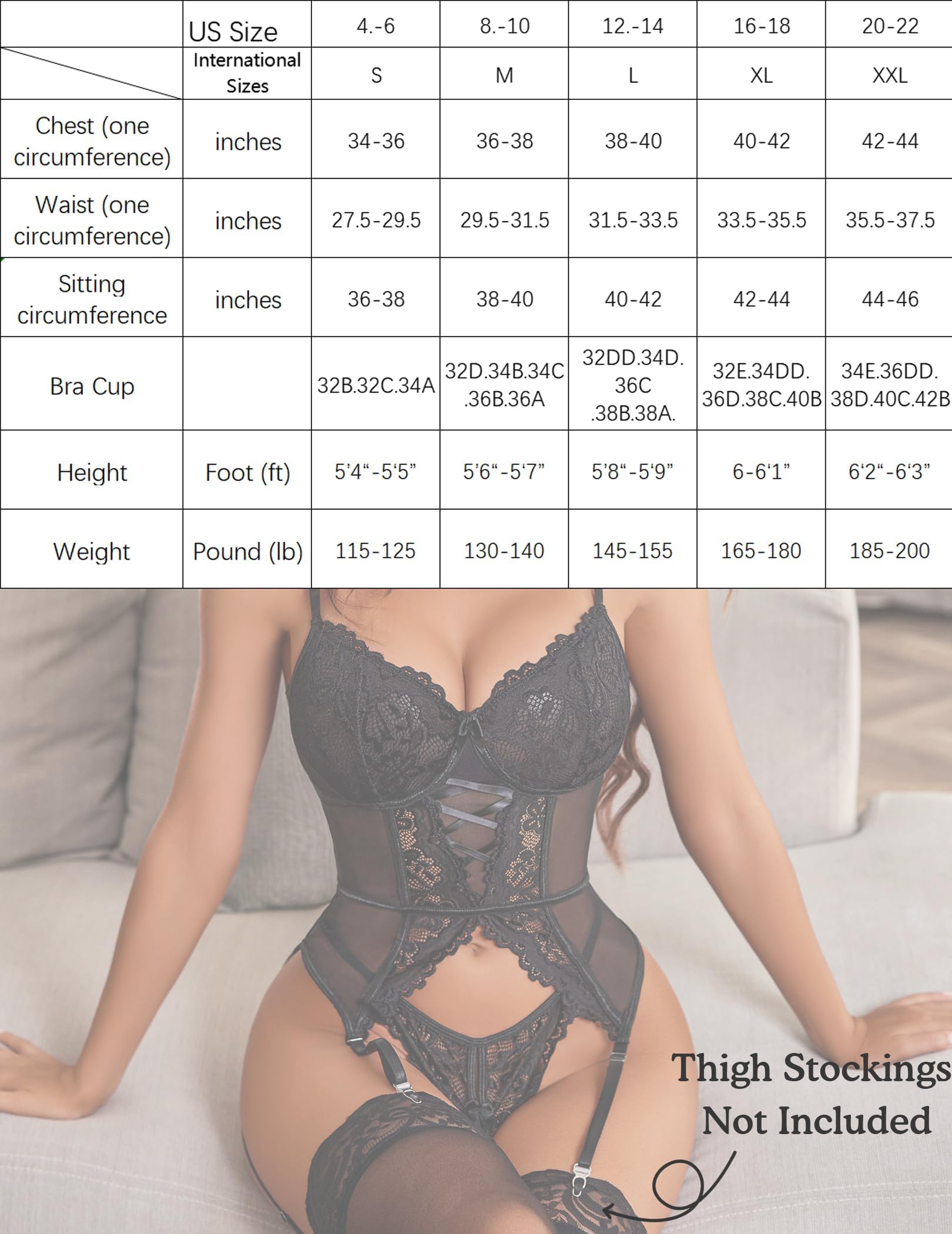 Avidlove Sexy Body En Dentelle Pour Femme Corset Sous-Vêtements Lace Une Pièce Teddy Bodysuit Ensemble de Lingerie pour Femme