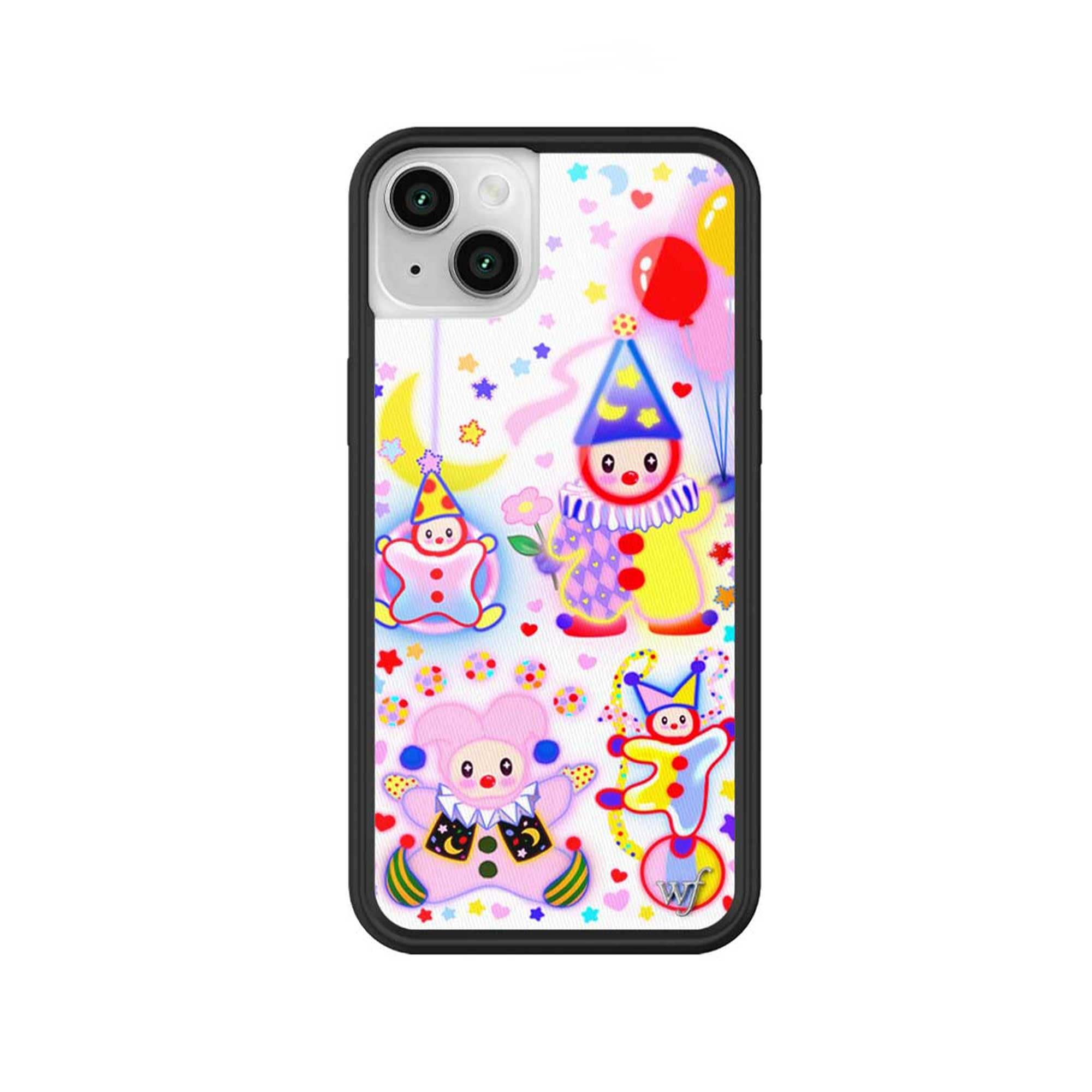 Wildflower Cases - Compatible with iPhone 13/14 | Protective Black Bumper, 6.5ft Drop Test Certified, Women Owned Small Business | Circus Stars Moon