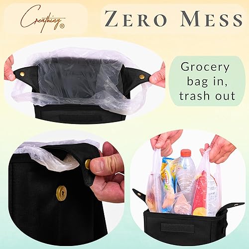 Miniatura 2 de Creathing - Bote de basura para coche, impermeable, con tapa, consola o asiento