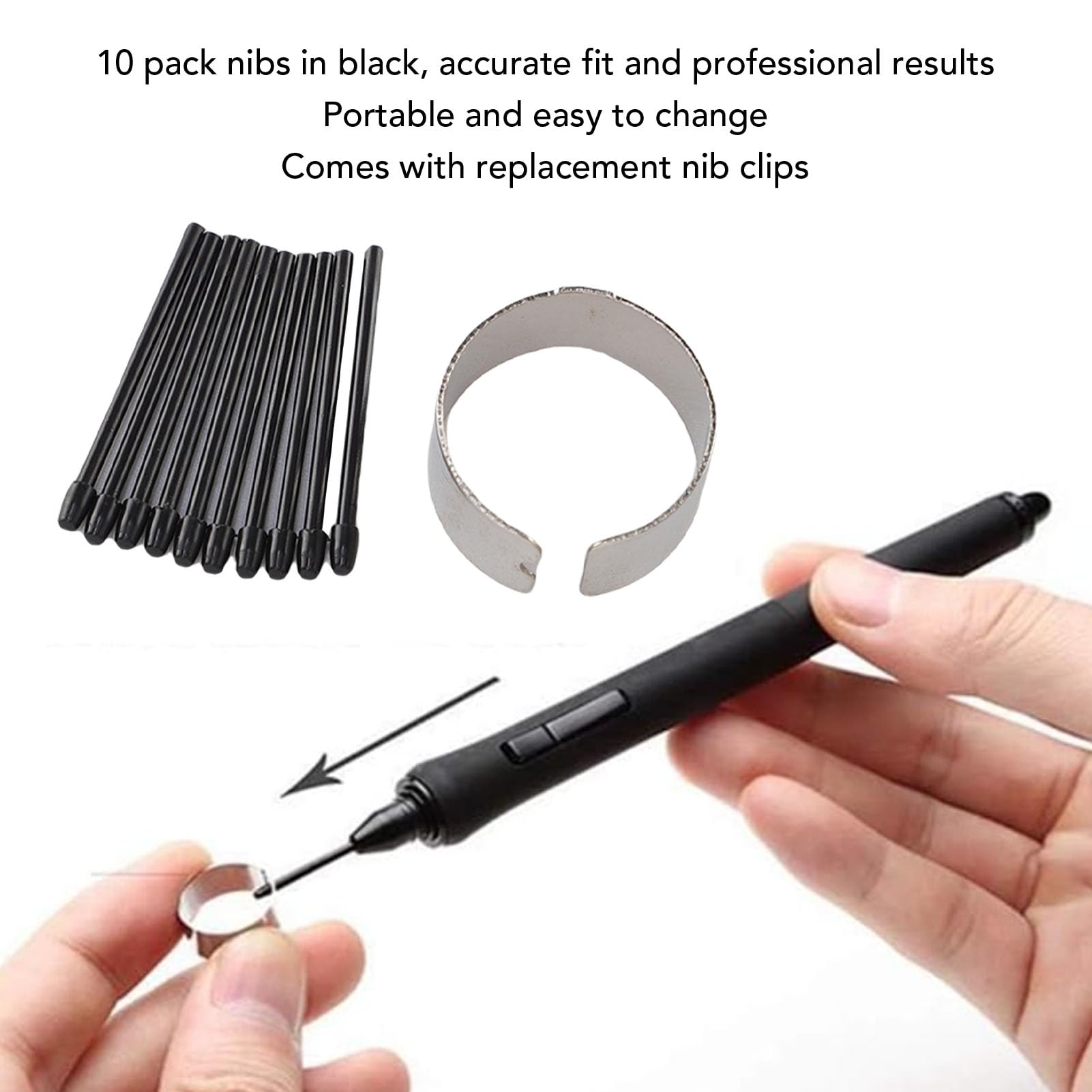 10 Pack Replacement Standard Digital Pen Nibs, Ballpoint Replacement Tips, Compatible with Pro PTH460 PTH660 PTH860 DTK1661 DTH1320 DTH1620 DTHW1320 DTHW1620