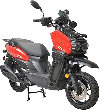 HHH Tank 150 Moped Gas 150cc Scooter 150cc Motorcycle Automatic Adult Bike with 12" Aluminum Wheels Red